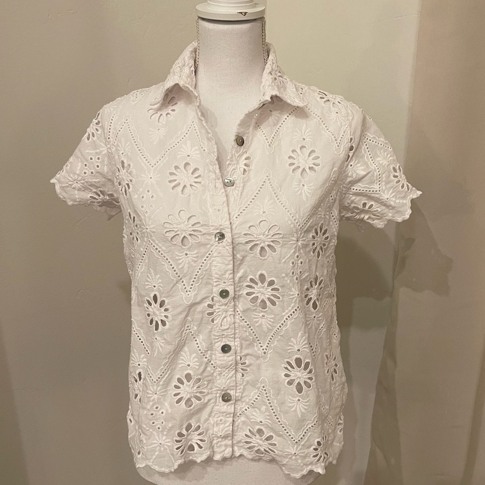 Islette Pacific white embroidered top